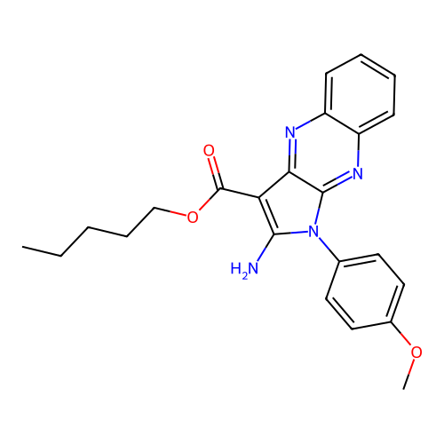 pentyl 2-amino-1-(4-methoxyphenyl)-1H-pyrrolo[2,3-b]quinoxaline-3-carboxylate structure