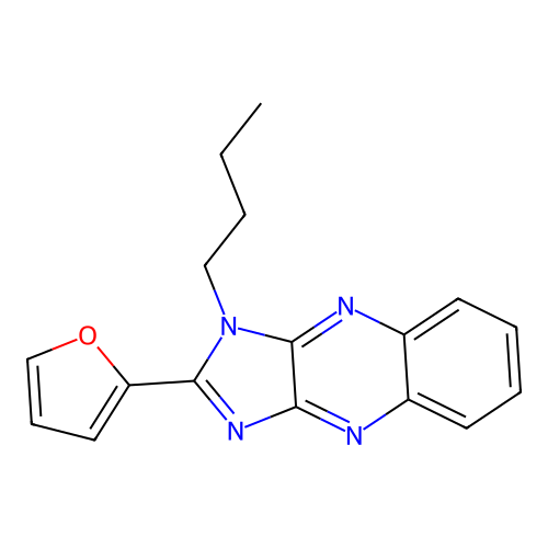 1-butyl-2-(furan-2-yl)-1H-imidazo[4,5-b]quinoxaline structure