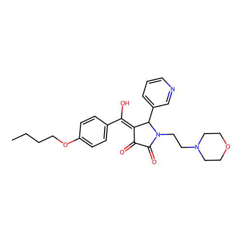 4-(4-butoxybenzoyl)-3-hydroxy-1-[2-(morpholin-4-yl)ethyl]-5-(pyridin-3-yl)-2,5-dihydro-1H-pyrrol-2-one structure