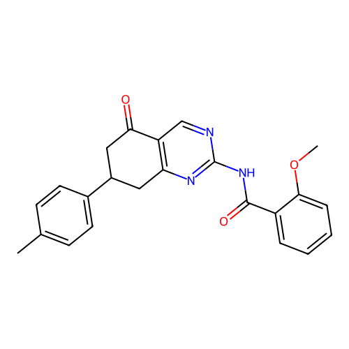 2-methoxy-N-(5-oxo-7-(p-tolyl)-5,6,7,8-tetrahydroquinazolin-2-yl)benzamide structure