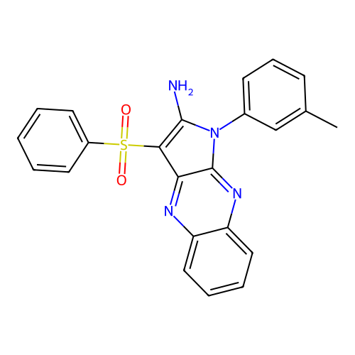 1-(3-methylphenyl)-3-(phenylsulfonyl)-1H-pyrrolo[2,3-b]quinoxalin-2-amine structure