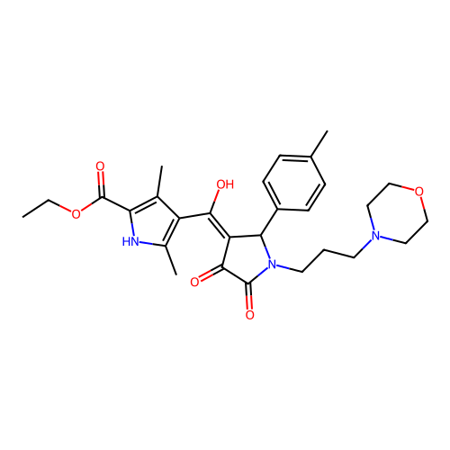 ethyl 4-(4-hydroxy-1-(3-morpholinopropyl)-5-oxo-2-(p-tolyl)-2,5-dihydro-1H-pyrrole-3-carbonyl)-3,5-dimethyl-1H-pyrrole-2-carboxylate structure