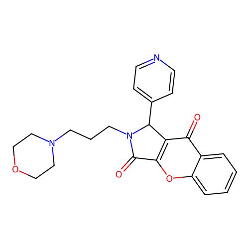 2-(3-morpholin-4-ylpropyl)-1-pyridin-4-yl-1H-chromeno[2,3-c]pyrrole-3,9-dione structure