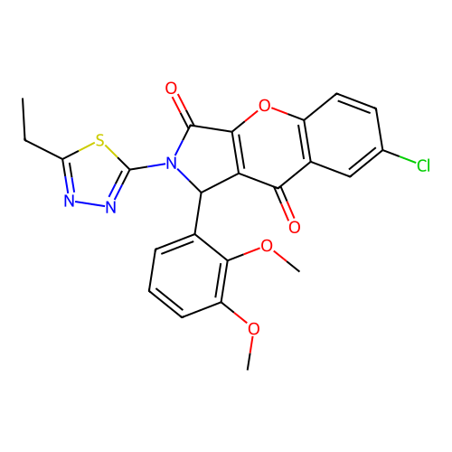 7-chloro-1-(2,3-dimethoxyphenyl)-2-(5-ethyl-1,3,4-thiadiazol-2-yl)-1,2-dihydrochromeno[2,3-c]pyrrole-3,9-dione structure