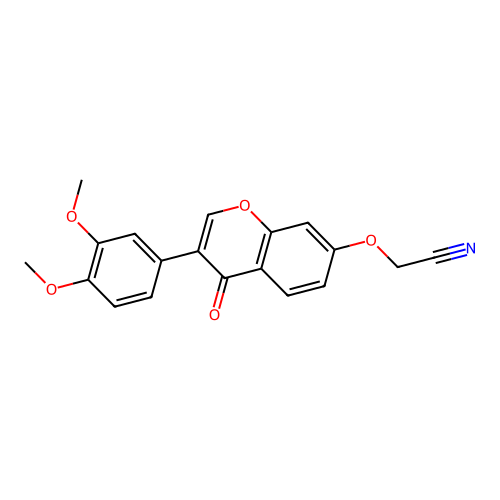 2-((3-(3,4-dimethoxyphenyl)-4-oxo-4H-chromen-7-yl)oxy)acetonitrile structure