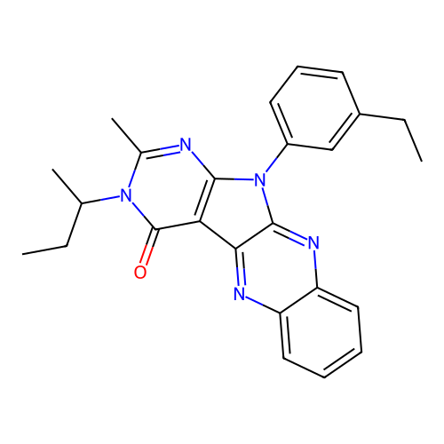 3-(butan-2-yl)-11-(3-ethylphenyl)-2-methyl-3,11-dihydro-4H-pyrimido[5',4':4,5]pyrrolo[2,3-b]quinoxalin-4-one structure