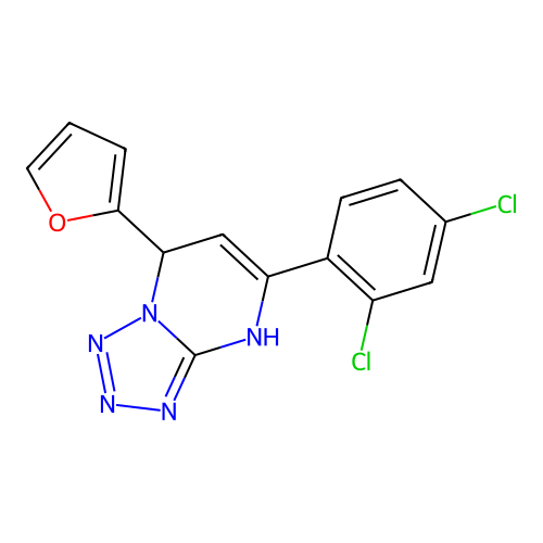 5-(2,4-Dichlorophenyl)-7-(furan-2-yl)-4,7-dihydrotetrazolo[1,5-a]pyrimidine structure