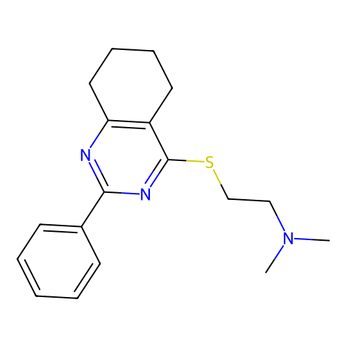 N,N-dimethyl-2-[(2-phenyl-5,6,7,8-tetrahydroquinazolin-4-yl)sulfanyl]ethanamine structure