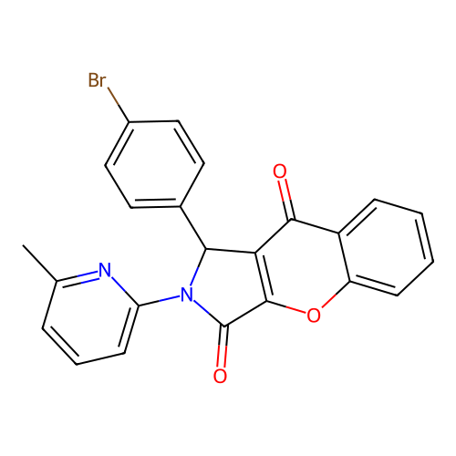 1-(4-bromophenyl)-2-(6-methylpyridin-2-yl)-1,2-dihydrochromeno[2,3-c]pyrrole-3,9-dione structure