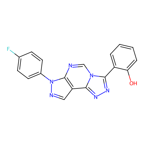C18H11FN6O structure