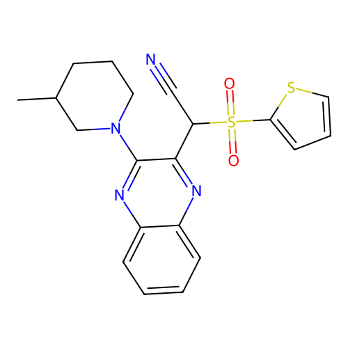 [3-(3-Methyl-piperidin-1-yl)-quinoxalin-2-yl]-(thiophene-2-sulfonyl)-acetonitrile structure