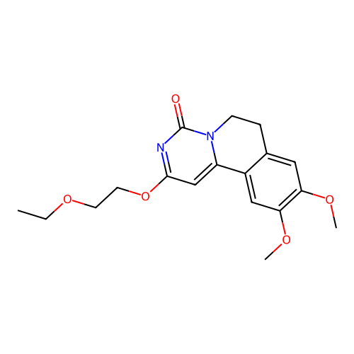 2-(2-ethoxyethoxy)-9,10-dimethoxy-6,7-dihydro-4H-pyrimido[6,1-a]isoquinolin-4-one structure