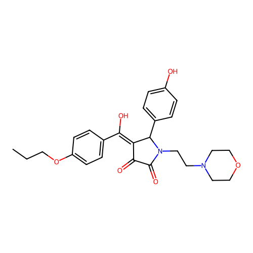 3-hydroxy-5-(4-hydroxyphenyl)-1-[2-(morpholin-4-yl)ethyl]-4-(4-propoxybenzoyl)-2,5-dihydro-1H-pyrrol-2-one structure