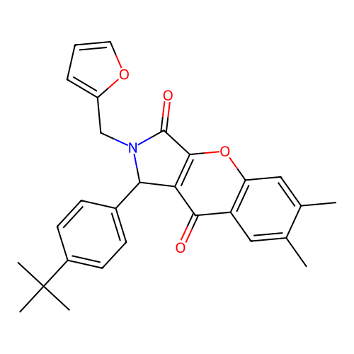 1-(4-tert-butylphenyl)-2-(furan-2-ylmethyl)-6,7-dimethyl-1,2-dihydrochromeno[2,3-c]pyrrole-3,9-dione structure