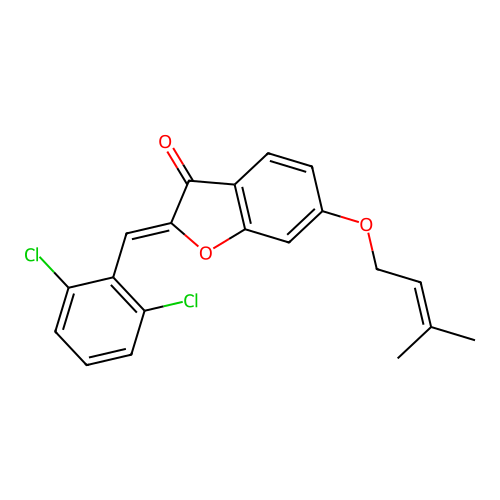 2-[(2,6-Dichlorophenyl)methylene]-6-(3-methylbut-2-enyloxy)benzo[b]furan-3-one structure