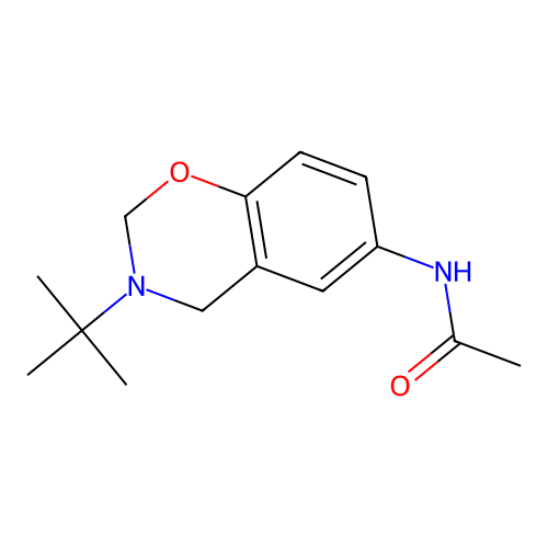 N-(3-tert-butyl-3,4-dihydro-2H-1,3-benzoxazin-6-yl)acetamide structure