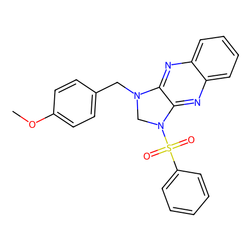 1-(4-methoxybenzyl)-3-(phenylsulfonyl)-2,3-dihydro-1H-imidazo[4,5-b]quinoxaline structure