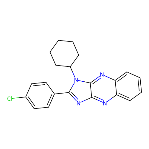 2-(4-chlorophenyl)-1-cyclohexyl-1H-imidazo[4,5-b]quinoxaline structure