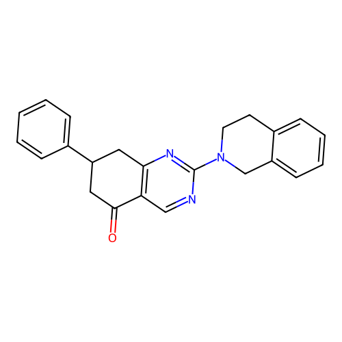 2-(3,4-dihydroisoquinolin-2(1H)-yl)-7-phenyl-7,8-dihydroquinazolin-5(6H)-one structure
