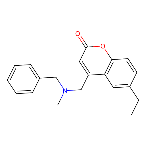 4-((benzyl(methyl)amino)methyl)-6-ethyl-2H-chromen-2-one structure