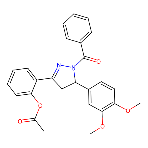 [2-[1-benzoyl-5-(3,4-dimethoxyphenyl)-4,5-dihydropyrazol-3-yl]phenyl] Acetate structure