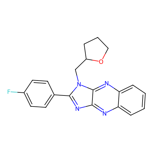 2-(4-fluorophenyl)-1-(tetrahydrofuran-2-ylmethyl)-1H-imidazo[4,5-b]quinoxaline structure