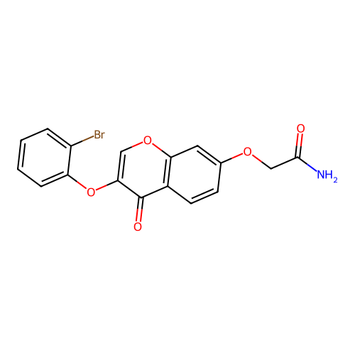 2-((3-(2-bromophenoxy)-4-oxo-4H-chromen-7-yl)oxy)acetamide structure