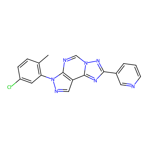 7-(5-chloro-2-methylphenyl)-2-(pyridin-3-yl)-7H-pyrazolo[4,3-e][1,2,4]triazolo[1,5-c]pyrimidine structure