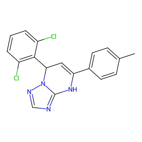 7-(2,6-dichlorophenyl)-5-(4-methylphenyl)-1,7-dihydro-[1,2,4]triazolo[1,5-a]pyrimidine structure