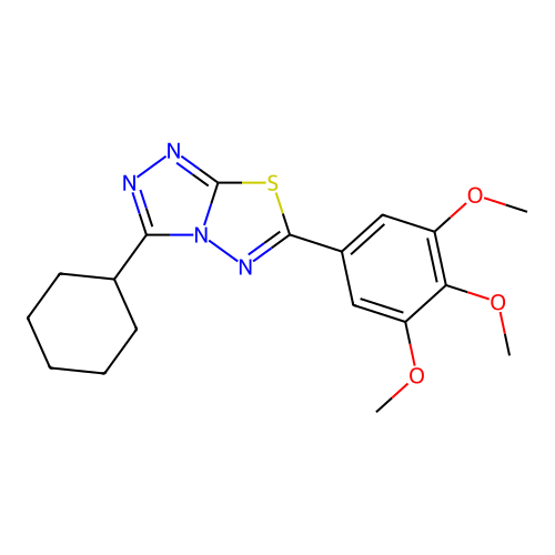 3-Cyclohexyl-6-(3,4,5-trimethoxyphenyl)[1,2,4]triazolo[3,4-b][1,3,4]thiadiazole structure