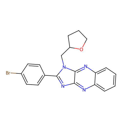 2-(4-bromophenyl)-1-(tetrahydrofuran-2-ylmethyl)-1H-imidazo[4,5-b]quinoxaline structure