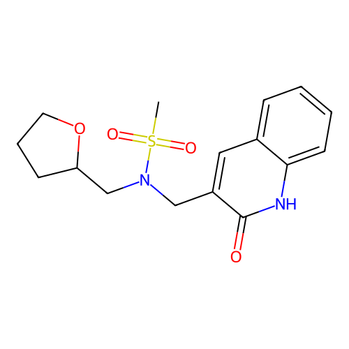 N-(oxolan-2-ylmethyl)-N-[(2-oxo-1H-quinolin-3-yl)methyl]methanesulfonamide structure
