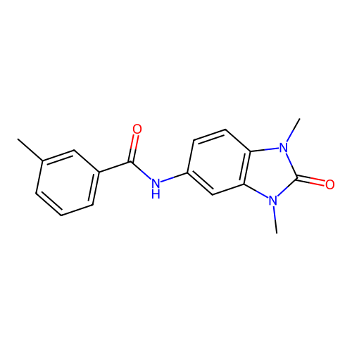 N-(1,3-dimethyl-2-oxobenzimidazol-5-yl)-3-methylbenzamide structure