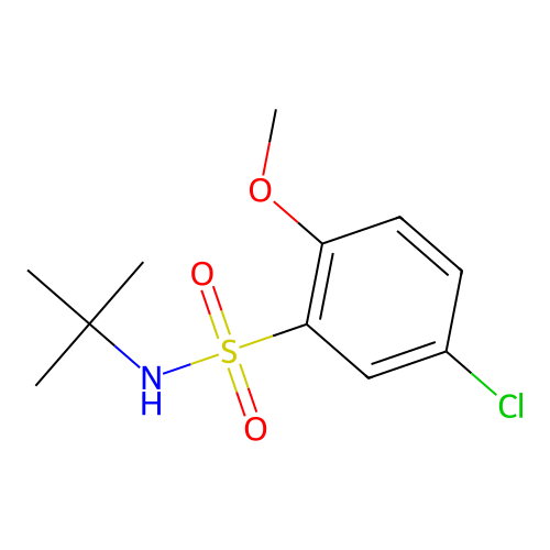 N-tert-butyl-5-chloro-2-methoxybenzenesulfonamide structure