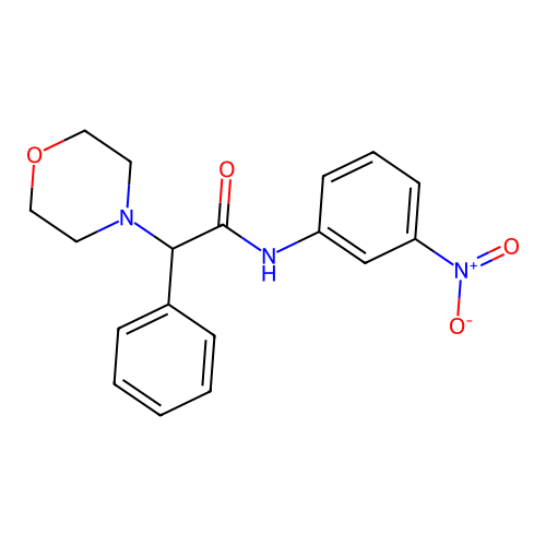 2-morpholin-4-yl-N-(3-nitrophenyl)-2-phenylacetamide structure