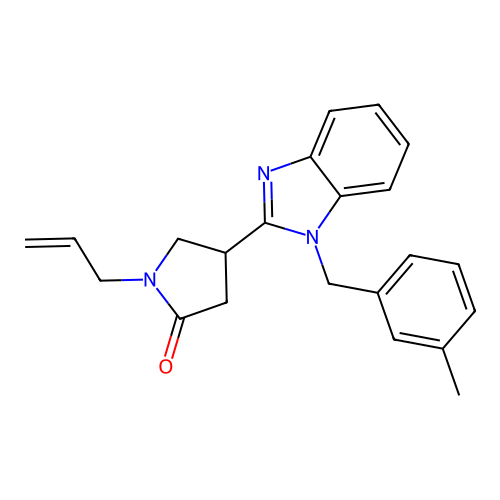 1-allyl-4-(1-(3-methylbenzyl)-1H-benzo[d]imidazol-2-yl)pyrrolidin-2-one structure