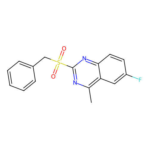 2-Benzylsulfonyl-6-fluoro-4-methylquinazoline structure
