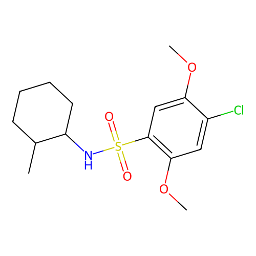 4-chloro-2,5-dimethoxy-N-(2-methylcyclohexyl)benzenesulfonamide structure