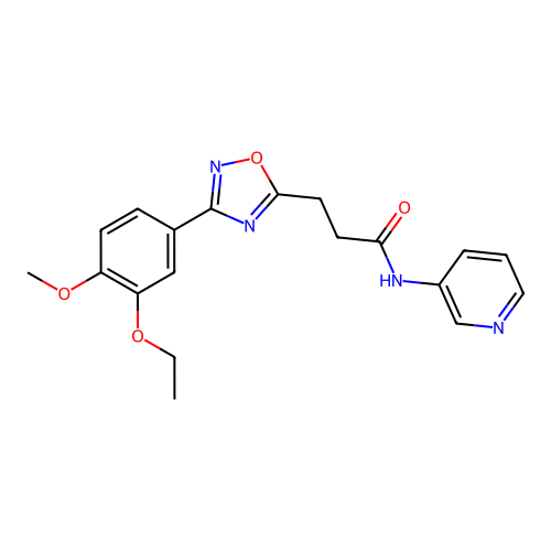 3-[3-(3-ethoxy-4-methoxyphenyl)-1,2,4-oxadiazol-5-yl]-N-pyridin-3-ylpropanamide structure