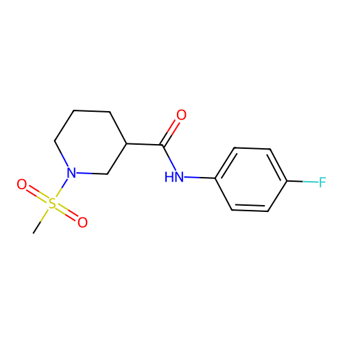 N-(4-fluorophenyl)-1-methylsulfonylpiperidine-3-carboxamide structure