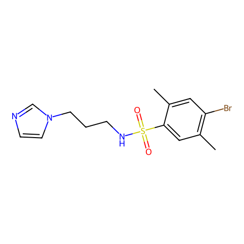 4-bromo-N-[3-(1H-imidazol-1-yl)propyl]-2,5-dimethylbenzenesulfonamide structure
