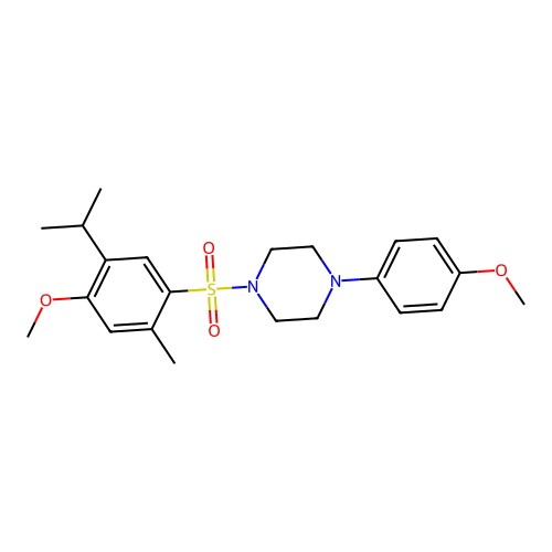 1-[(5-Isopropyl-4-methoxy-2-methylphenyl)sulfonyl]-4-(4-methoxyphenyl)piperazine structure