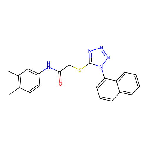 N-(3,4-dimethylphenyl)-2-(1-naphthalen-1-yltetrazol-5-yl)sulfanylacetamide structure