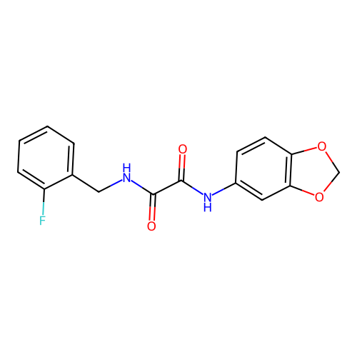 N'-(1,3-benzodioxol-5-yl)-N-[(2-fluorophenyl)methyl]oxamide structure