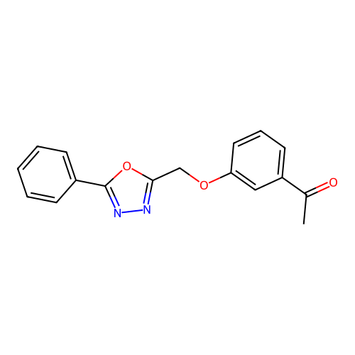 1-[3-[(5-Phenyl-1,3,4-oxadiazol-2-yl)methoxy]phenyl]ethanone structure