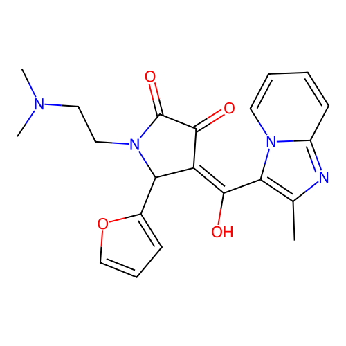 1-[2-(dimethylamino)ethyl]-5-(2-furyl)-3-hydroxy-4-[(2-methylimidazo[1,2-a]pyridin-3-yl)carbonyl]-1,5-dihydro-2H-pyrrol-2-one structure