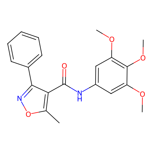 5-methyl-3-phenyl-N-(3,4,5-trimethoxyphenyl)-1,2-oxazole-4-carboxamide structure