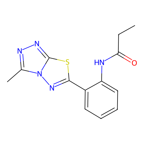 N-[2-(3-methyl[1,2,4]triazolo[3,4-b][1,3,4]thiadiazol-6-yl)phenyl]propanamide structure