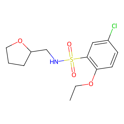 5-chloro-2-ethoxy-N-(oxolan-2-ylmethyl)benzenesulfonamide structure