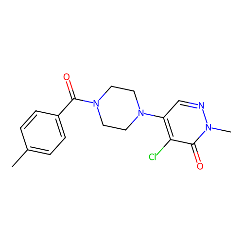 4-Chloro-2-methyl-5-[4-(4-methylbenzoyl)piperazin-1-yl]pyridazin-3-one structure